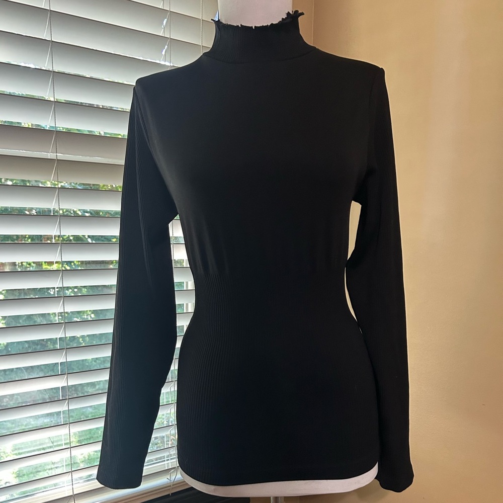 Chic Black Long Sleeve Women's Blouse